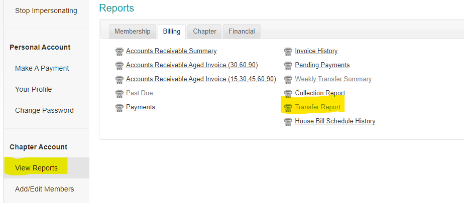 How Do I View The Weekly Transfer Summary Collection Report For My Organization Greek 